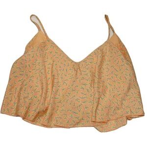 NEW WOMENS Lust N Must Flowy Coral Print Crop Top Size LARGE